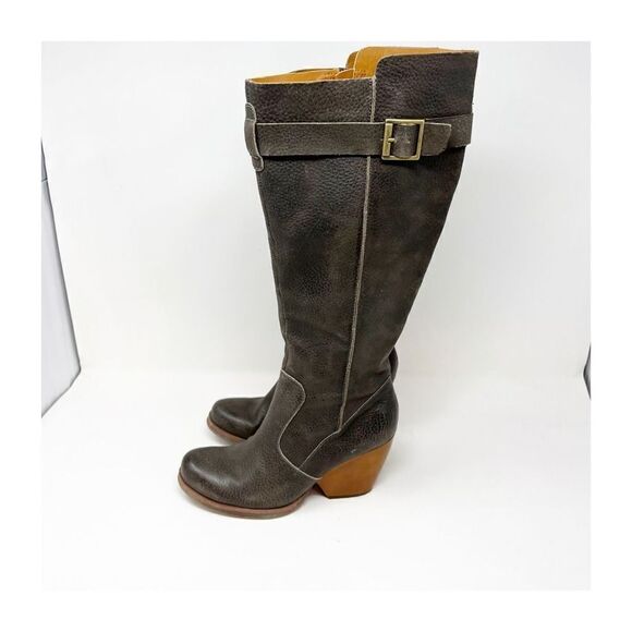 Korks Women's Riding Equestrian Long Peebled Black Buckle Boots Size 7 1/2M - Picture 8 of 9